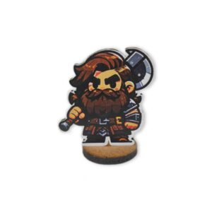 Miniatura Chibi Colorida – Anão Guerreiro para RPG