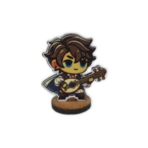 Humano Bardo Chibi Colorido – Miniatura Fofa para RPG