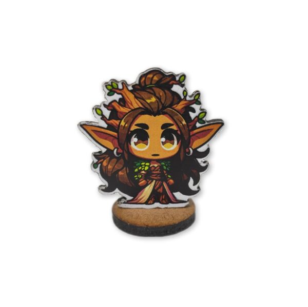 Elfa Druida Chibi – Miniatura Colorida para RPG