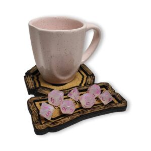 Porta Copos com Bandeja para Dados em MDF – Acessório RPG e Board Games
