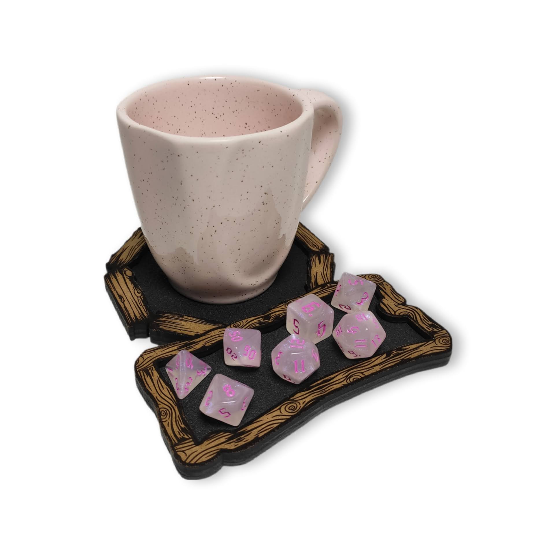 Porta Copos com Bandeja para Dados em MDF – Acessório RPG e Board Games - Imagem 2