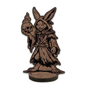 Miniatura Homem Coelho Necromante em MDF 3mm