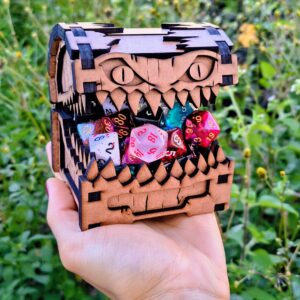 Caixa Baú Mímico RPG em MDF – Ideal para Dados, Acessórios e Mais